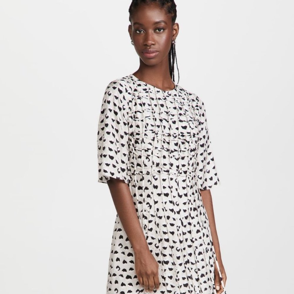 Jason Wu fringed trim silk-blend dress size